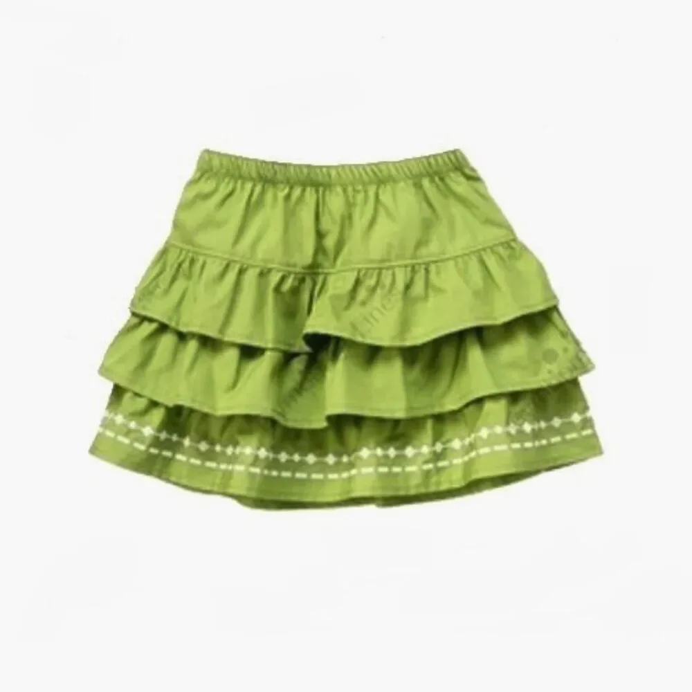 Gymboree Girls Skirt 8 Batik Summer Safari Fiesta Jungle Gem Green ruffle White